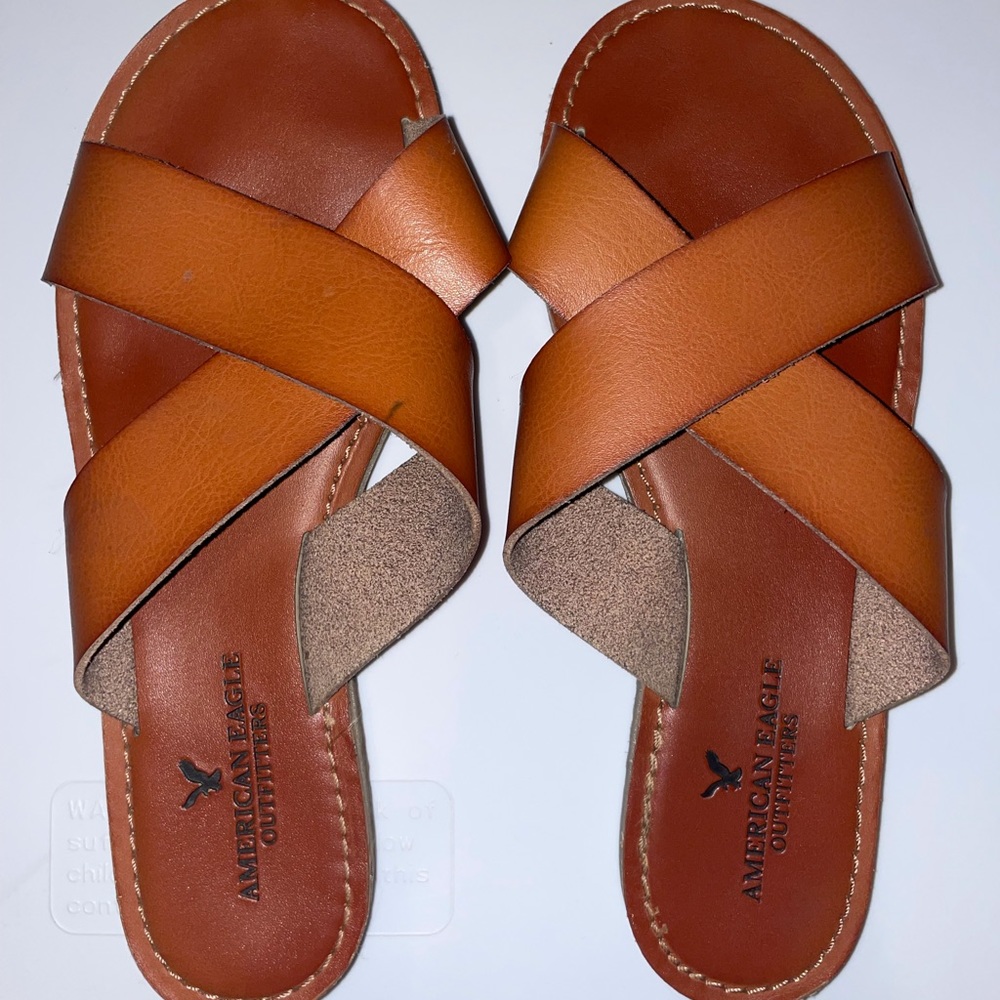 Brown/tan American Eagle Sandals